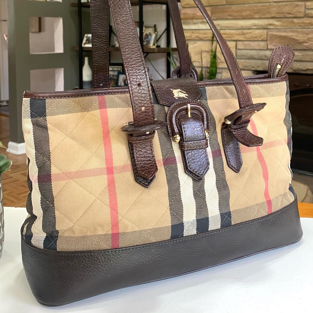 Burberry Beige and Brown Plaid Shoulder Bag - Picture 6 of 16